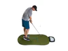 Does the ball sit-up on the turf? Doesn’t hurt your wrist or elbow? Mat from Foresight is very hard to off.